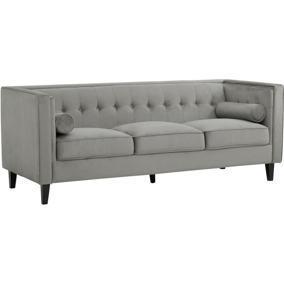Helia 3 Seat Grey Velvet Sofa