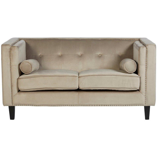Felisa Two Seater Mink Velvet Sofa