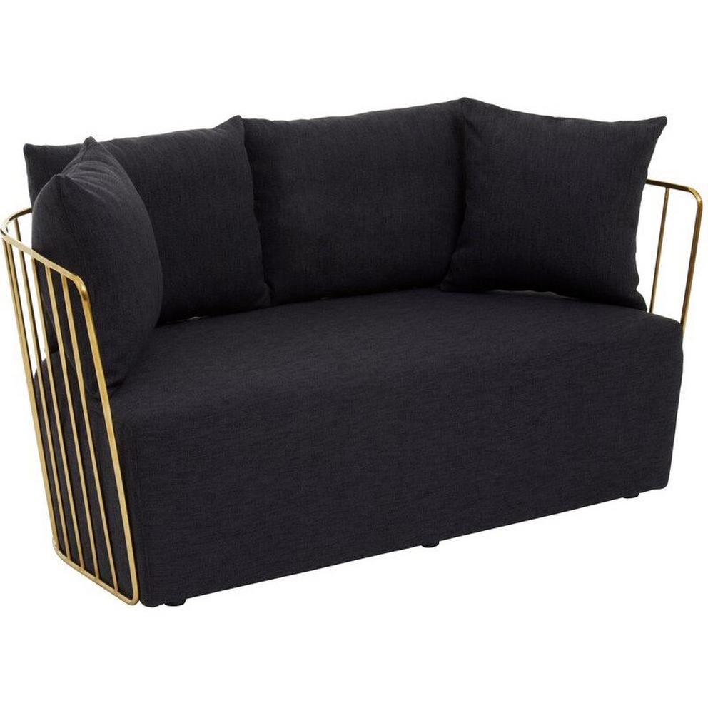 Azalea Two Seat Black Fabric Sofa