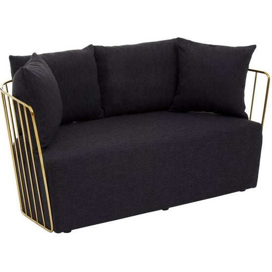 Azalea Two Seat Black Fabric Sofa