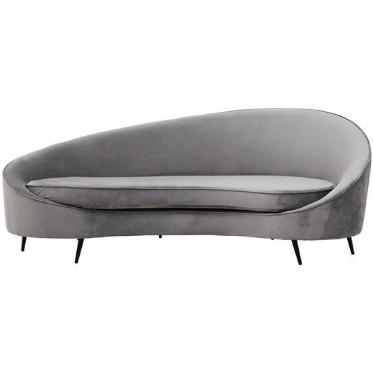 Hasina Three Seat Grey Velvet Sofa