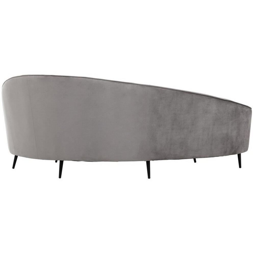 Hasina Three Seat Grey Velvet Sofa