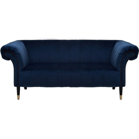 Siena Two Seat Midnight Blue Velvet Sofa
