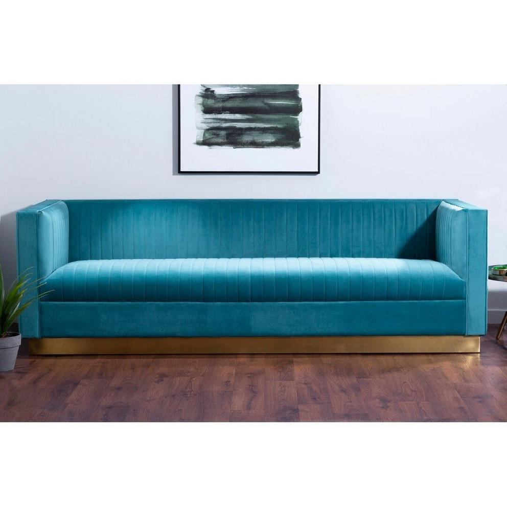 Opal 3 Seat Light Blue Sofa