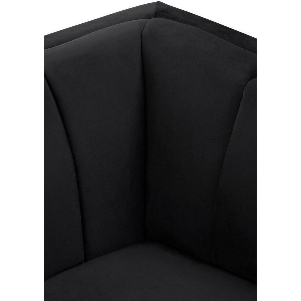Hansa Two Seat Black Velvet Sofa