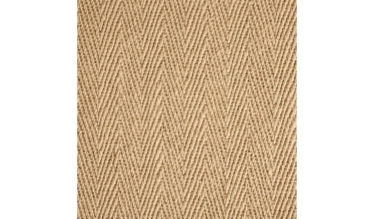 Habitat Herringbone Neutral Border Jute Rug - 80x150cm