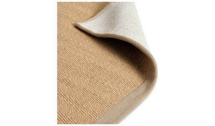 Habitat Herringbone Neutral Border Jute Rug - 80x150cm