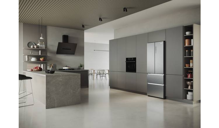 Haier HFR5719ENMG American Fridge Freezer - Silver