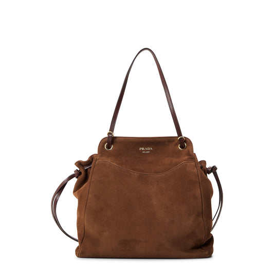 Prada Carry Medium Suede Tote Bag