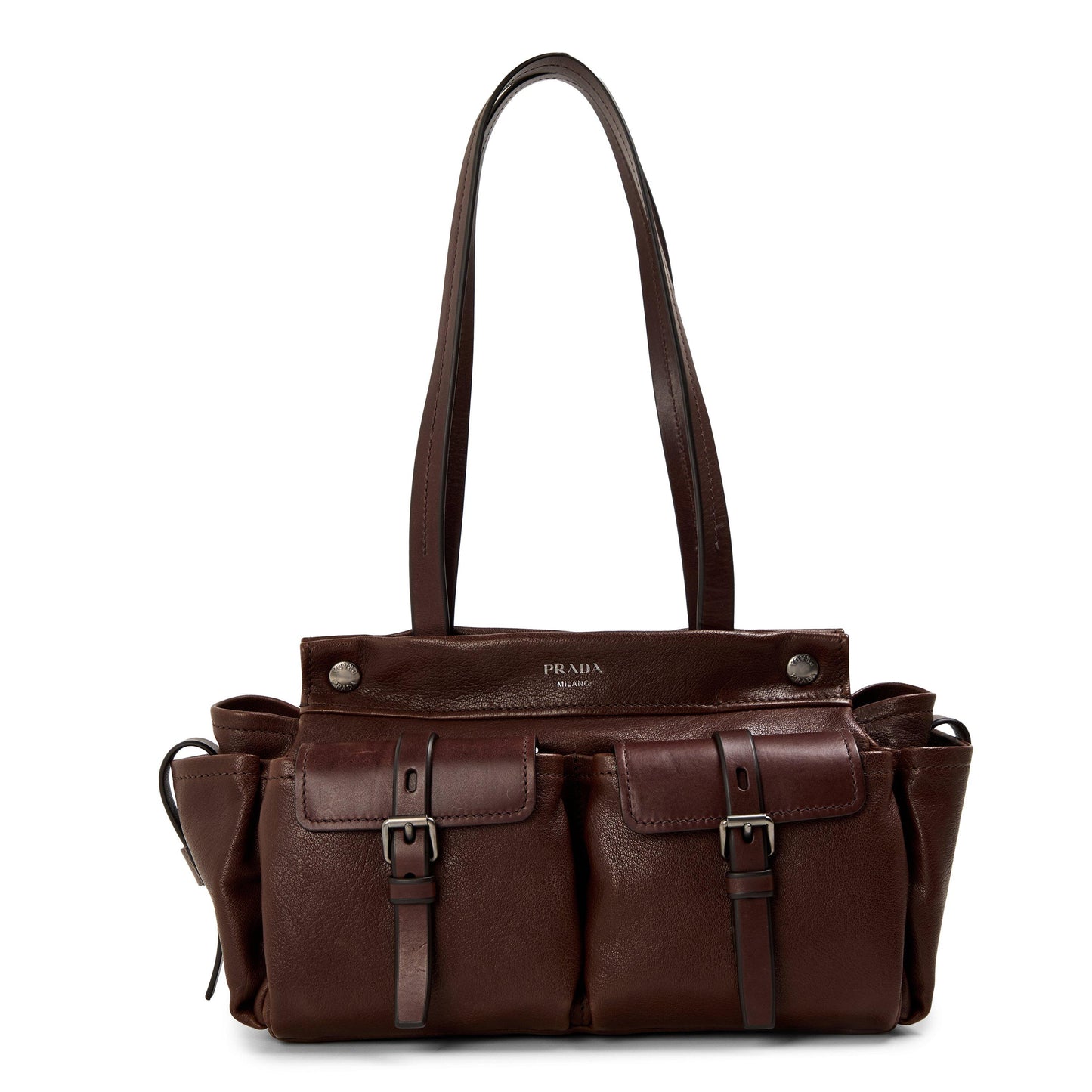 Prada Route medium leather tote bag