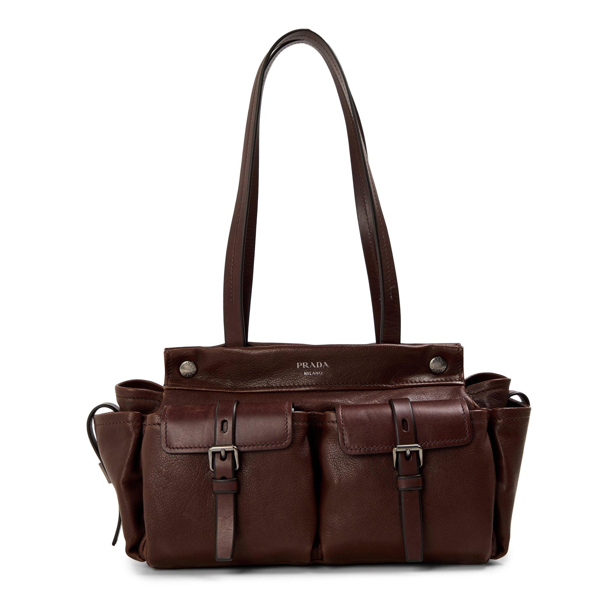 Prada Route medium leather tote bag