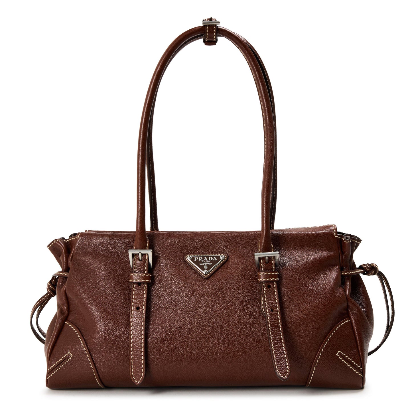 Prada Bonnie medium antiqued leather tote bag