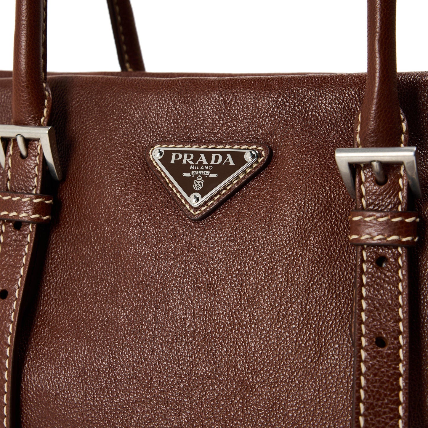 Prada Bonnie medium antiqued leather tote bag