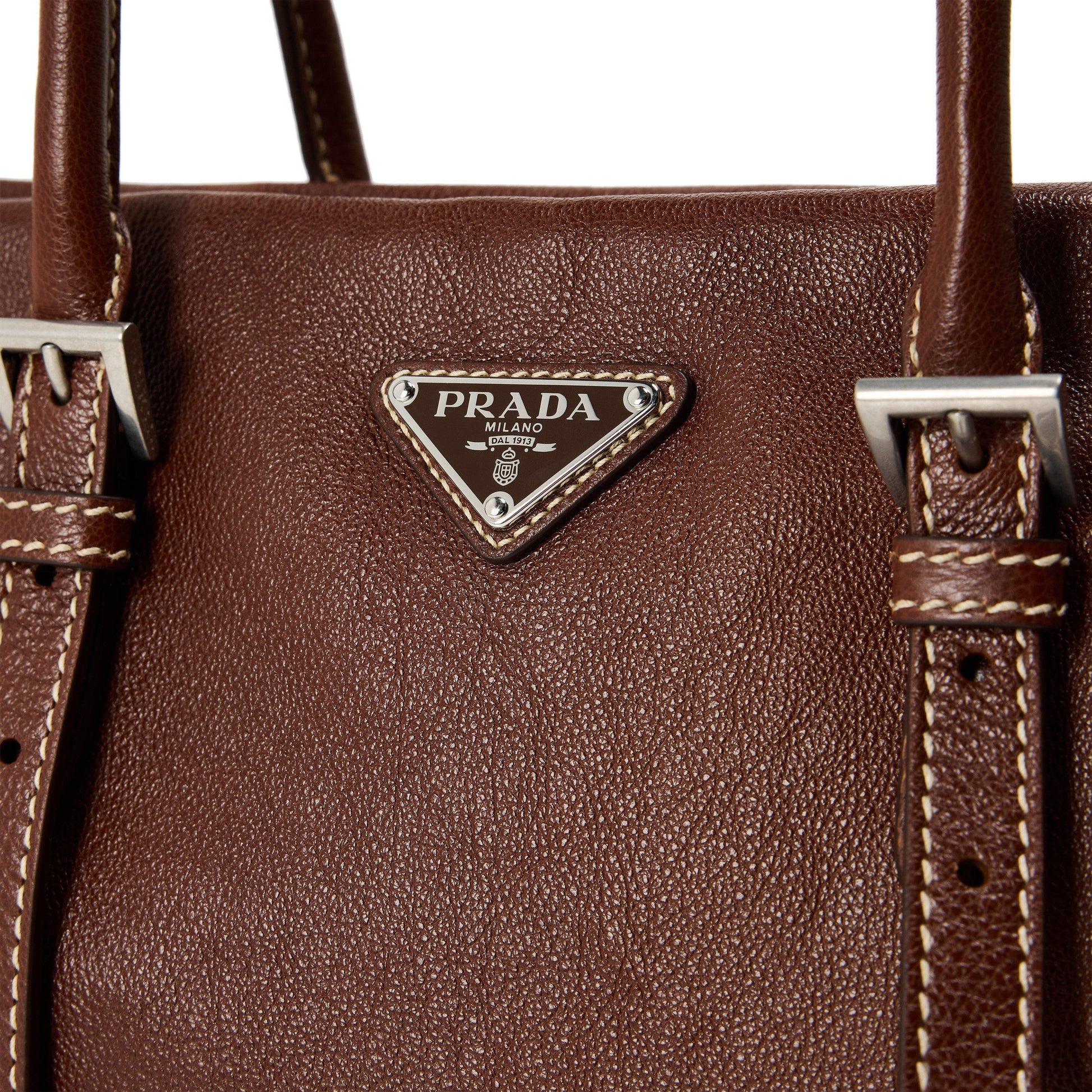 Prada Bonnie medium antiqued leather tote bag