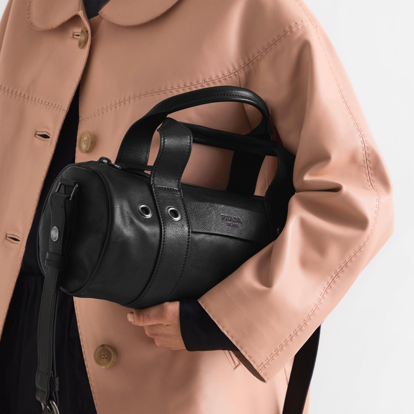 Prada Prada Route Large Leather Top Handle Bag