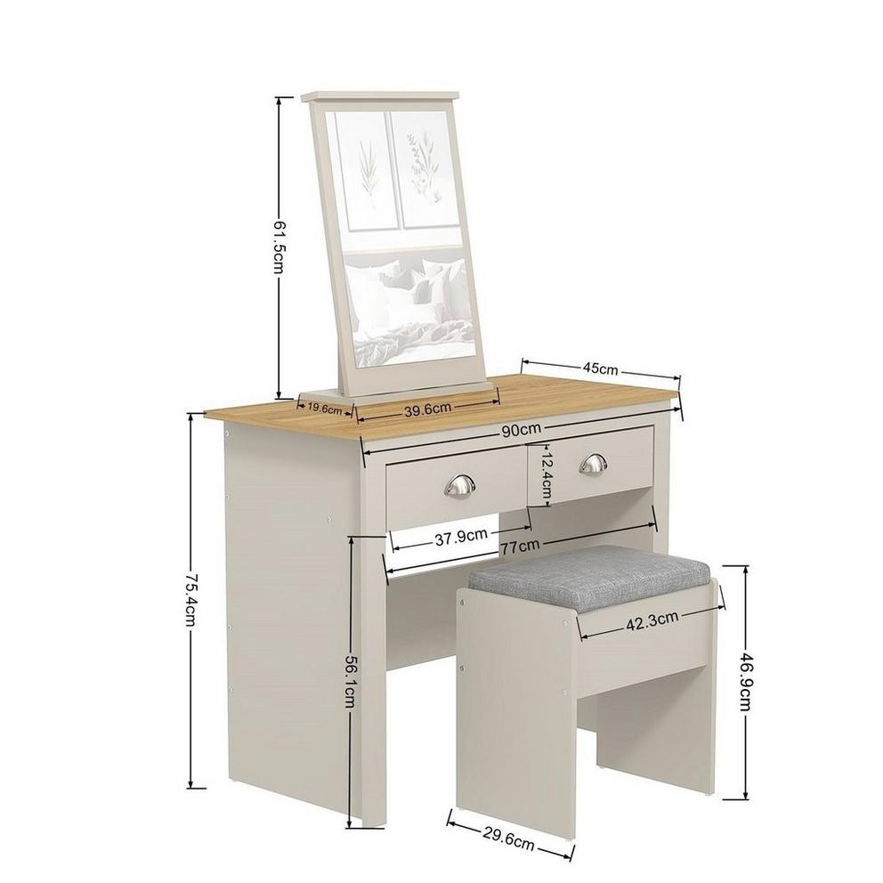 Lancaster 2 Drawer Dressing Table Set