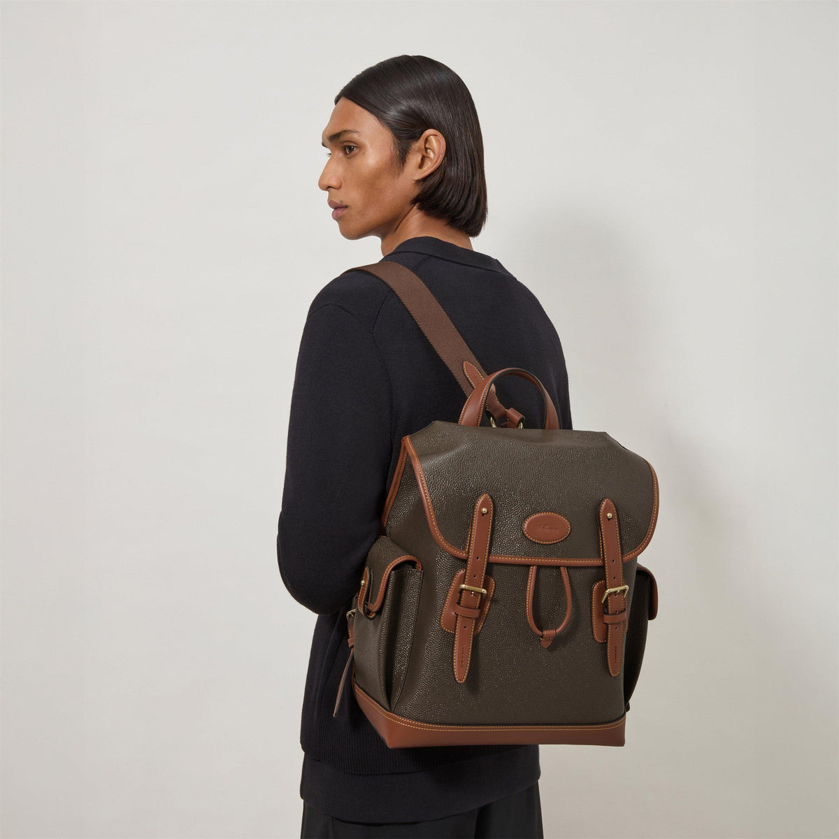 Mulberry Heritage Scotchgrain & Leather Backpack
