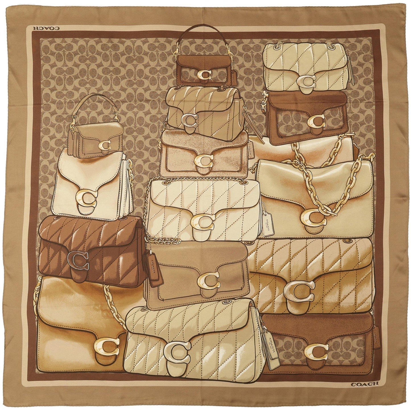 Coach Stacked Tabby Printed Silk Square