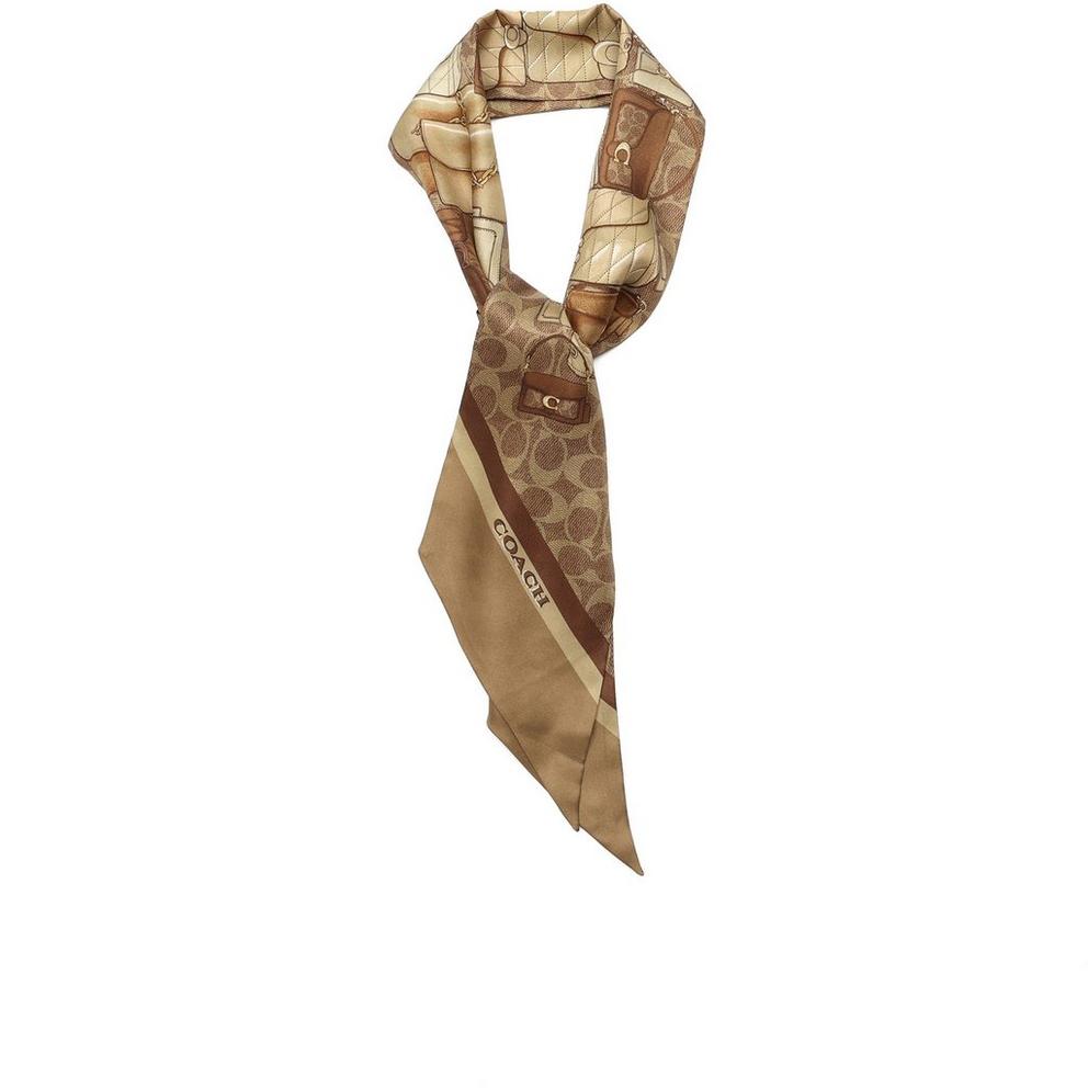 Coach Stacked Tabby Printed Wide Silk Skinny