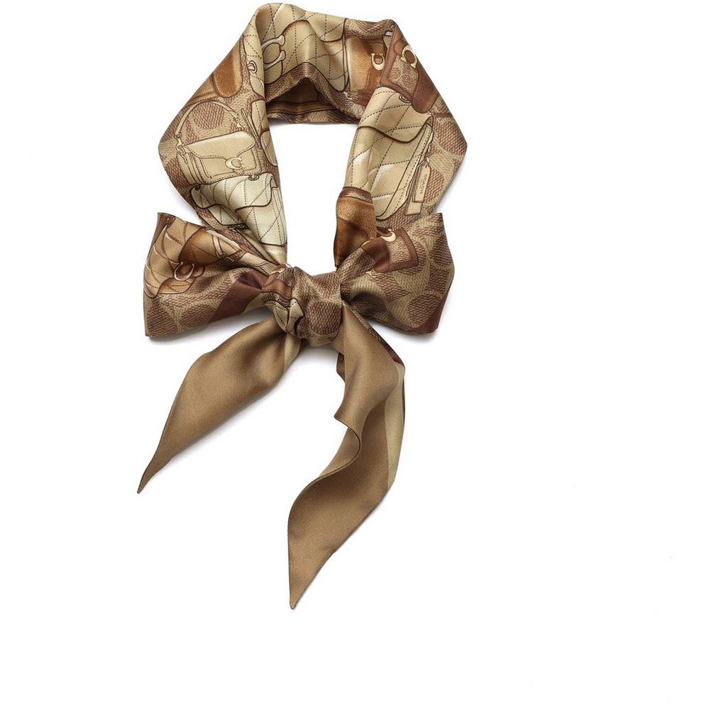 Coach Stacked Tabby Printed Wide Silk Skinny