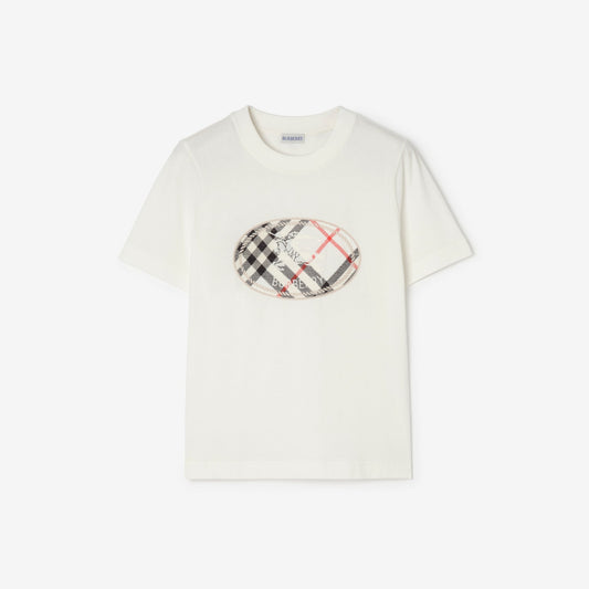 Check Knight Stamp Cotton T-shirt