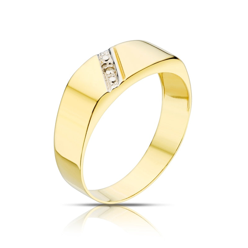 Engagement Ring 9ct Yellow Gold & Polished Diamond Ring