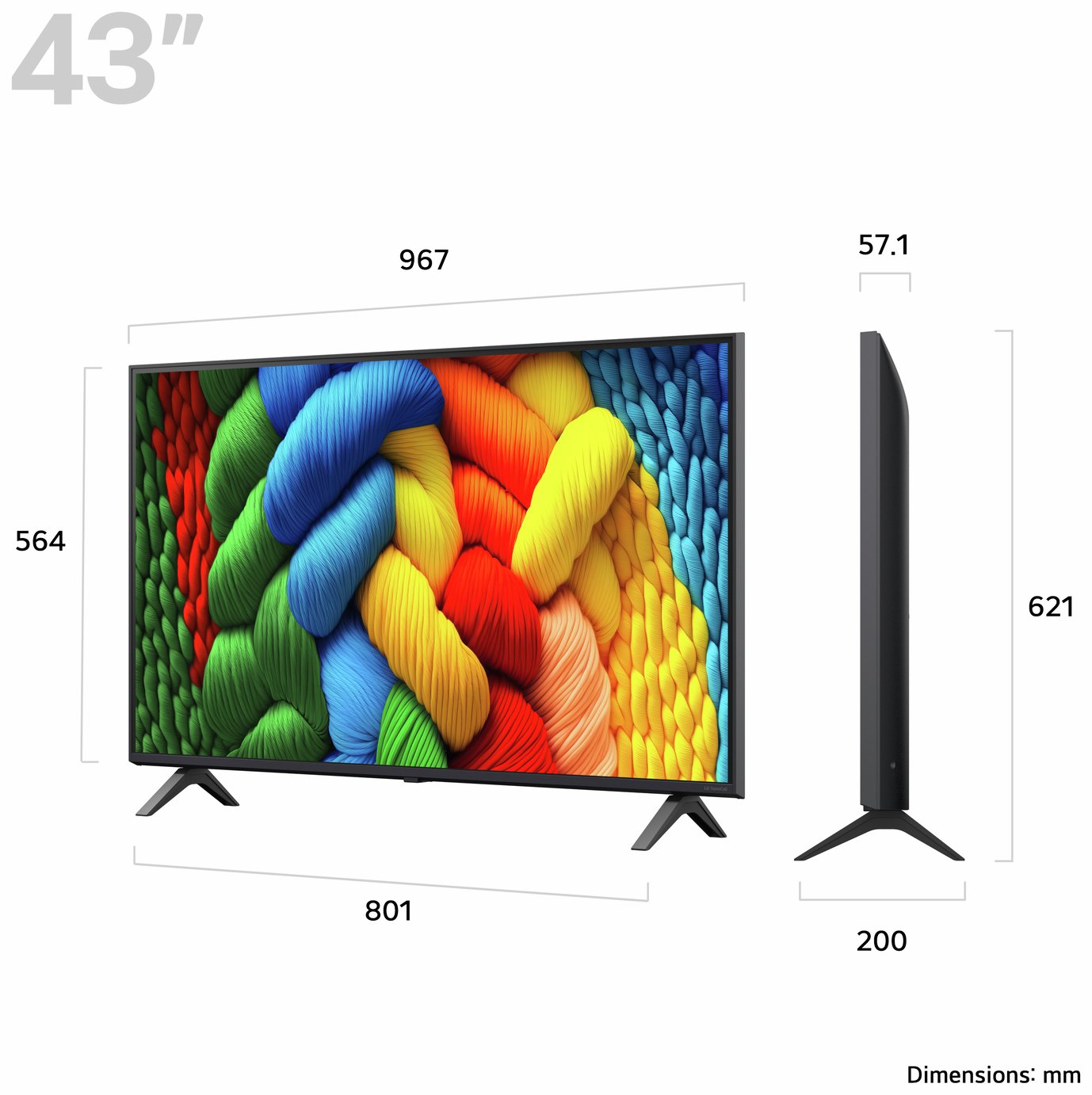 LG 43 Inch 43NANO80A6B Smart 4K UHD HDR NanoCell TV