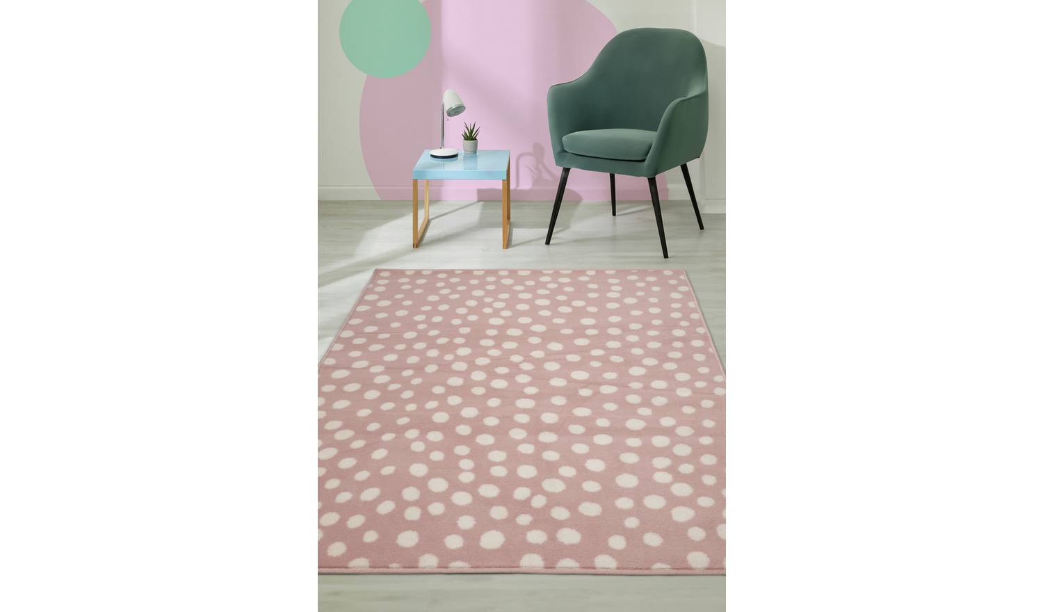 Homemaker Spot Pink Cut Pile Rug - 160x230cm