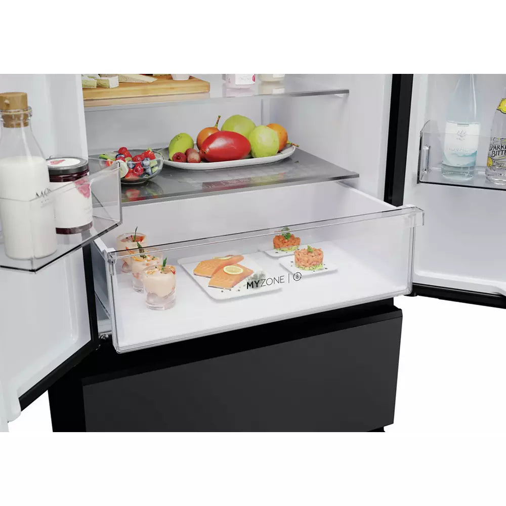 Haier HFR3718ENPT Fridge Freezer - Black