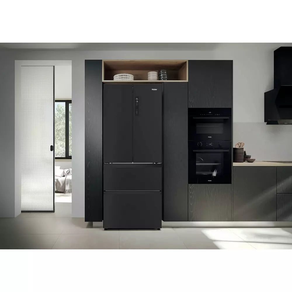 Haier HFR3718ENPT Fridge Freezer - Black