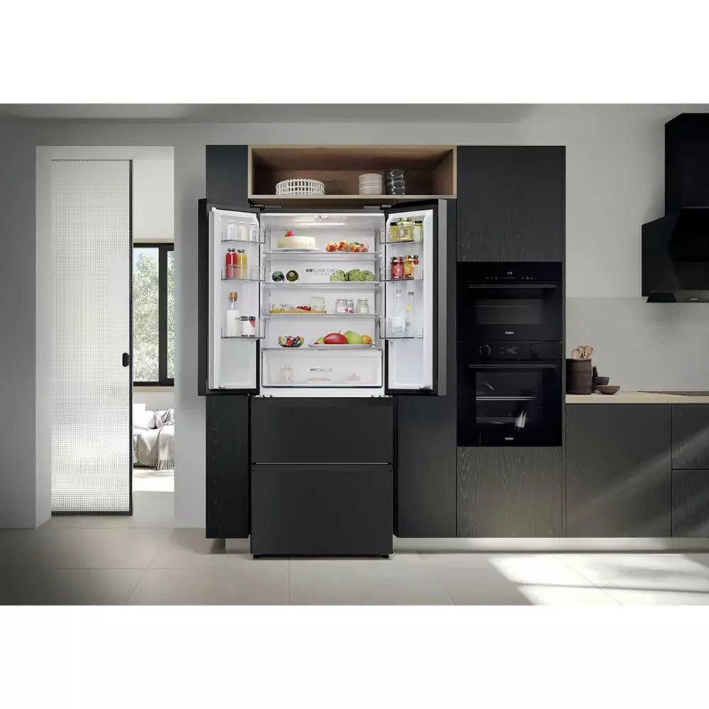 Haier HFR3718ENPT Fridge Freezer - Black