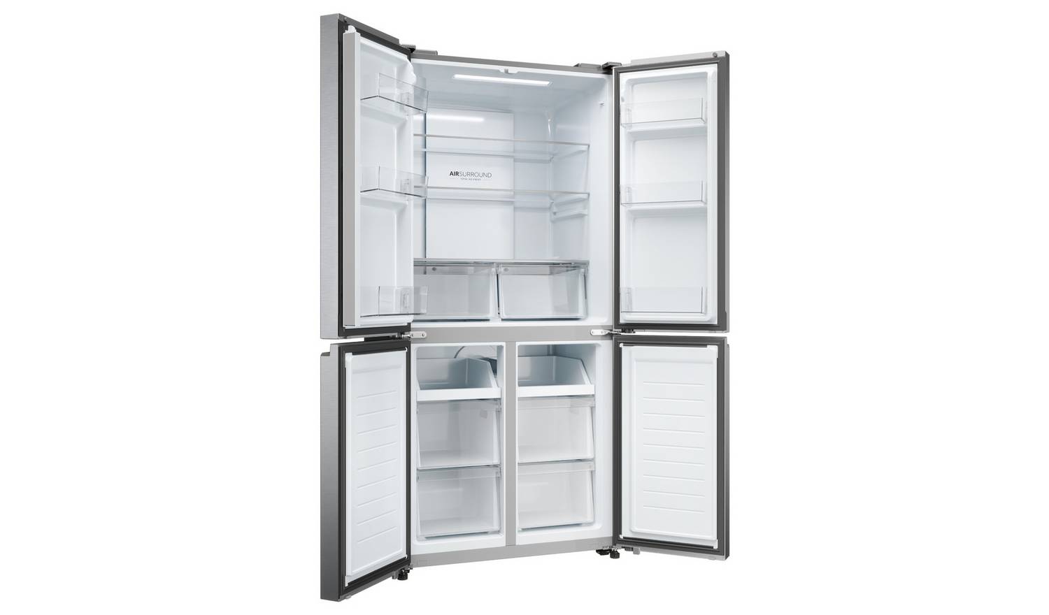 Haier HCR3818ENMG American Fridge Freezer - Silver