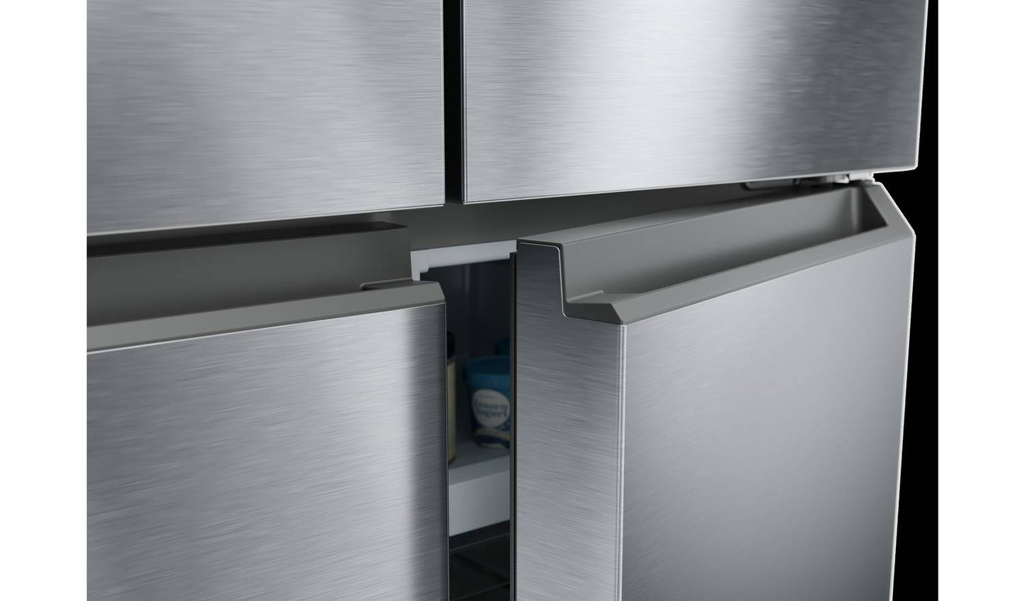 Haier HCR3818ENMG American Fridge Freezer - Silver