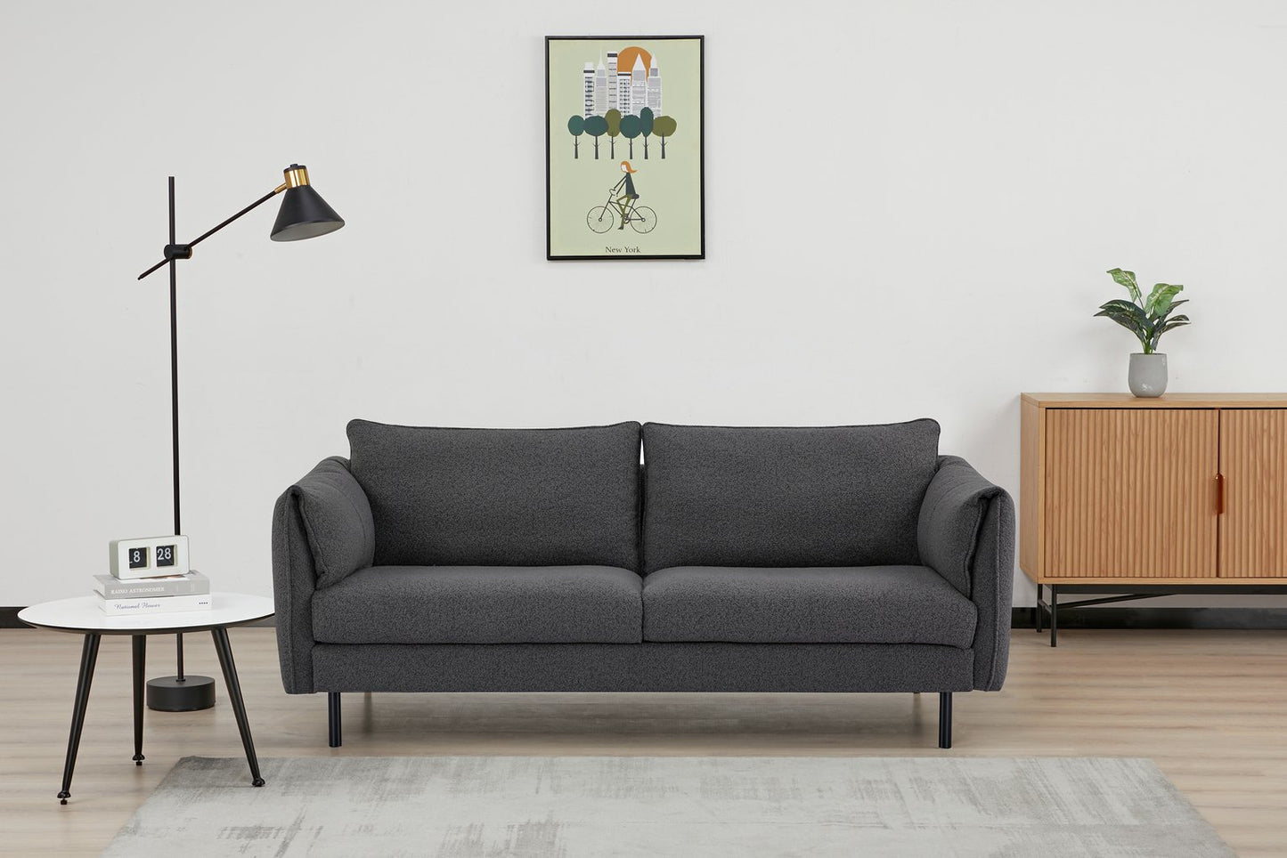 Habitat Betsy Boucle 3 Seater Sofa in a Box - Grey