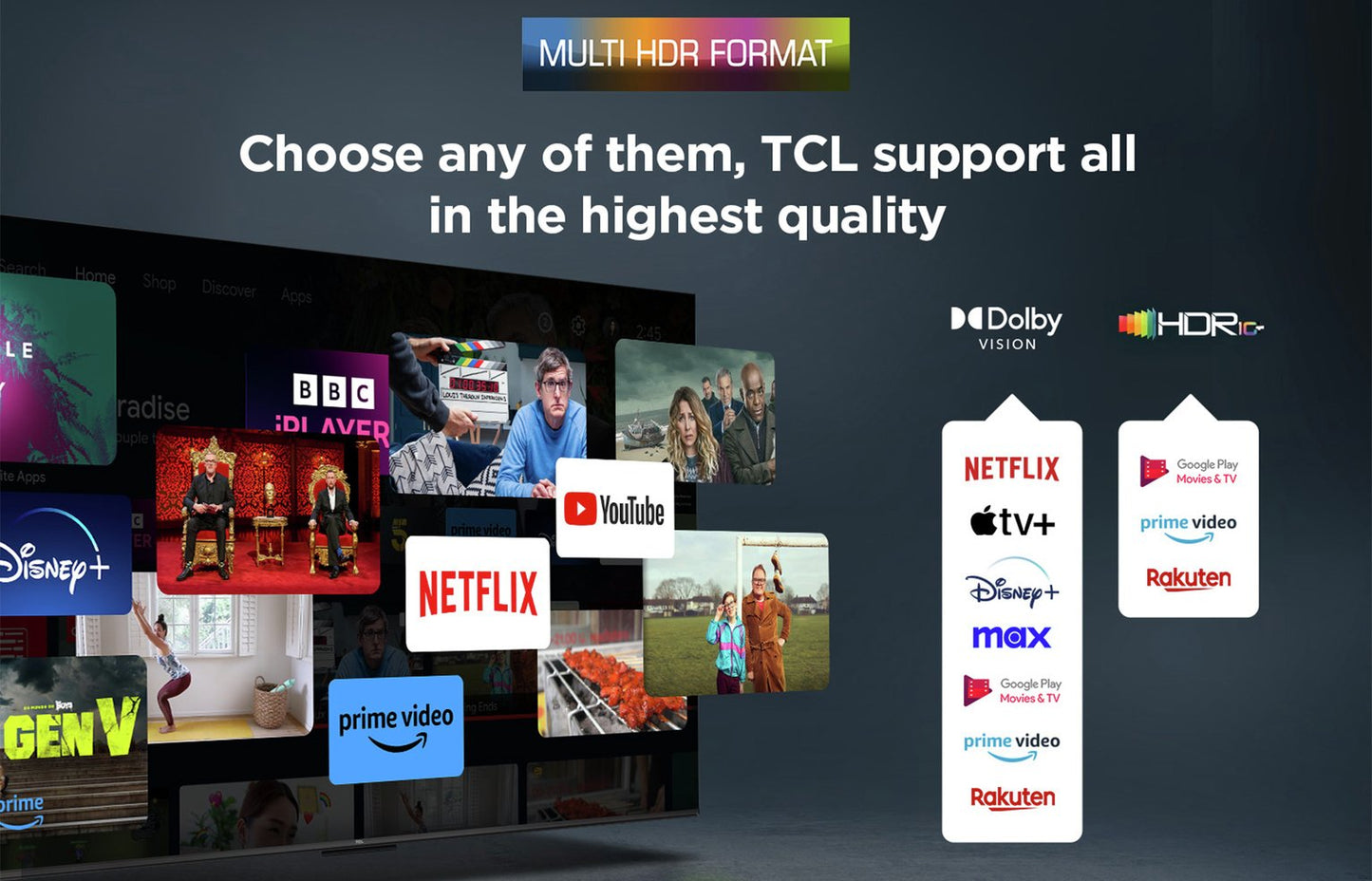 TCL 43 Inch 43V6C-UK Smart 4K UHD HDR LED TV