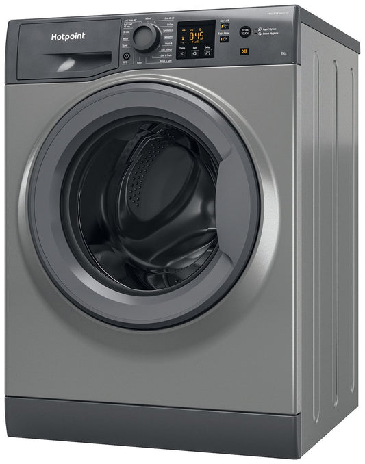Hotpoint NSWM846GGUK 8KG 1400 Spin Washing Machine-Graphite