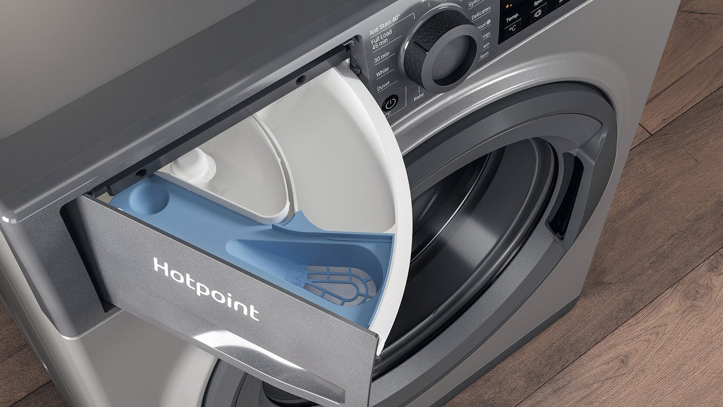 Hotpoint NSWM846GGUK 8KG 1400 Spin Washing Machine-Graphite