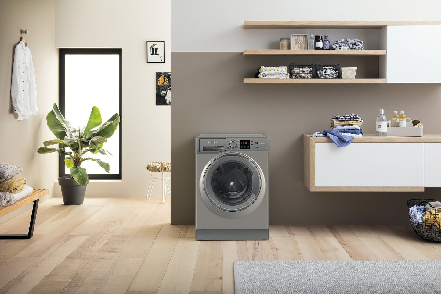 Hotpoint NSWM846GGUK 8KG 1400 Spin Washing Machine-Graphite