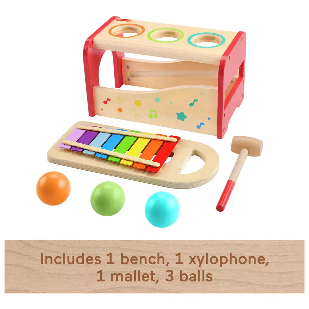Fisher-Price wooden Pound & Tap Bench & Xylophone music toy