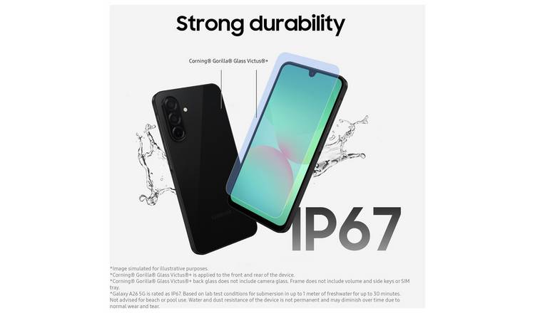 SIM Free Samsung Galaxy A26 5G 256GB AI Mobile Phone - Black