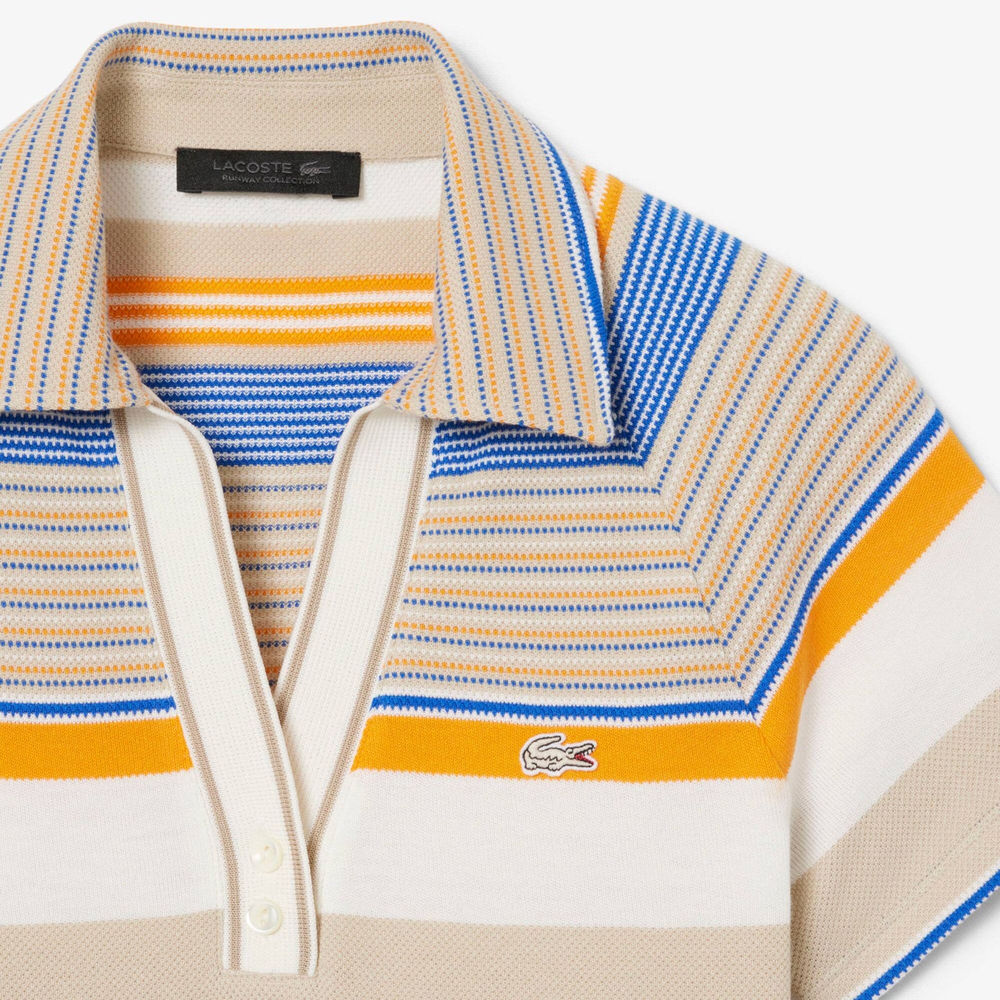 Runway Slim Fit Striped Piqué Polo Shirt