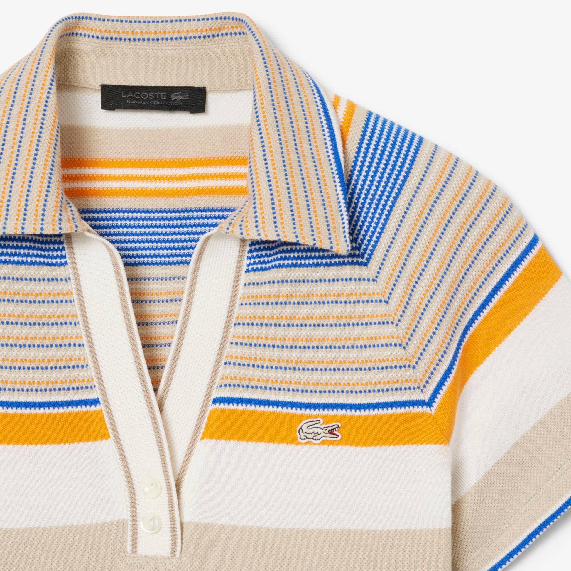 Runway Slim Fit Striped Piqué Polo Shirt