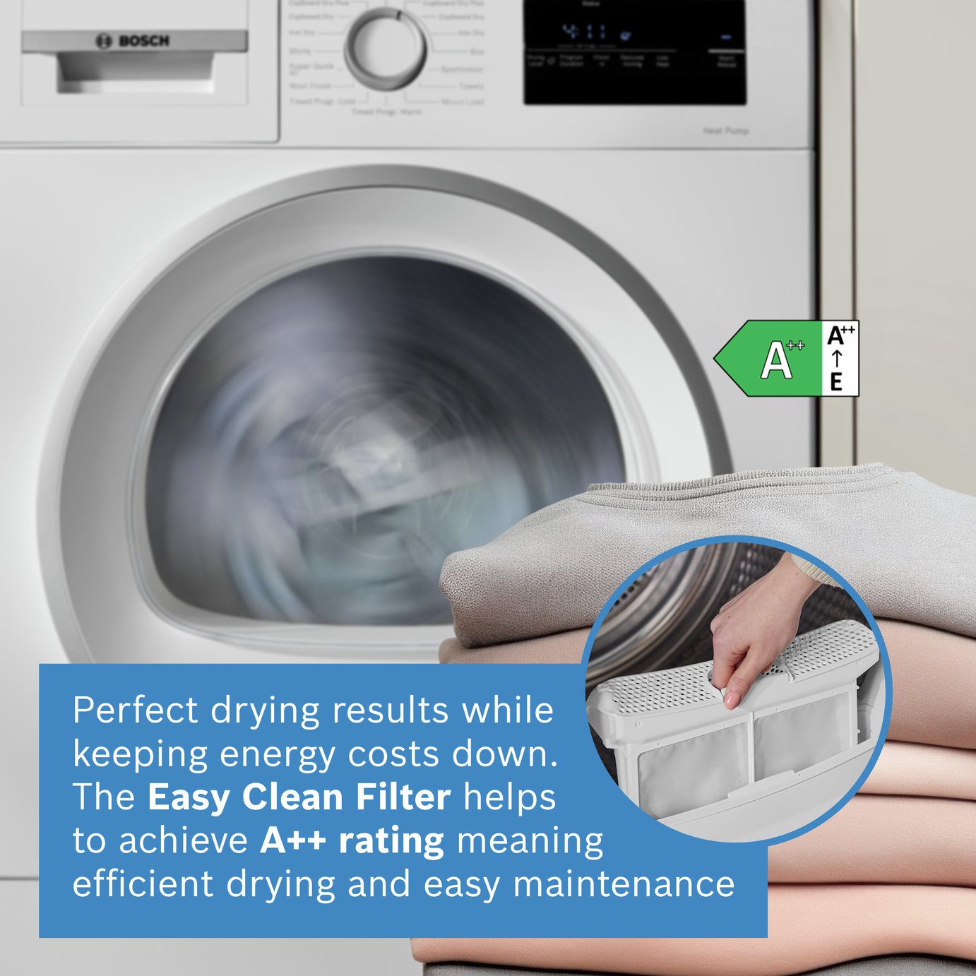 Bosch WTH85226GB 8kg Heat Pump Tumble Dryer - White