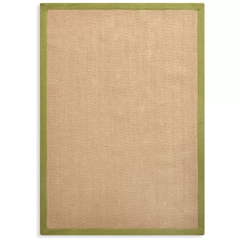 Habitat Herringbone Khaki Border Jute Rug - 80x150cm