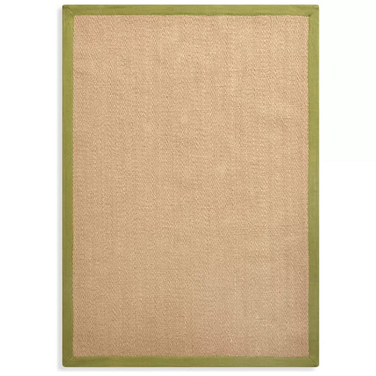 Habitat Herringbone Khaki Border Jute Rug - 80x150cm