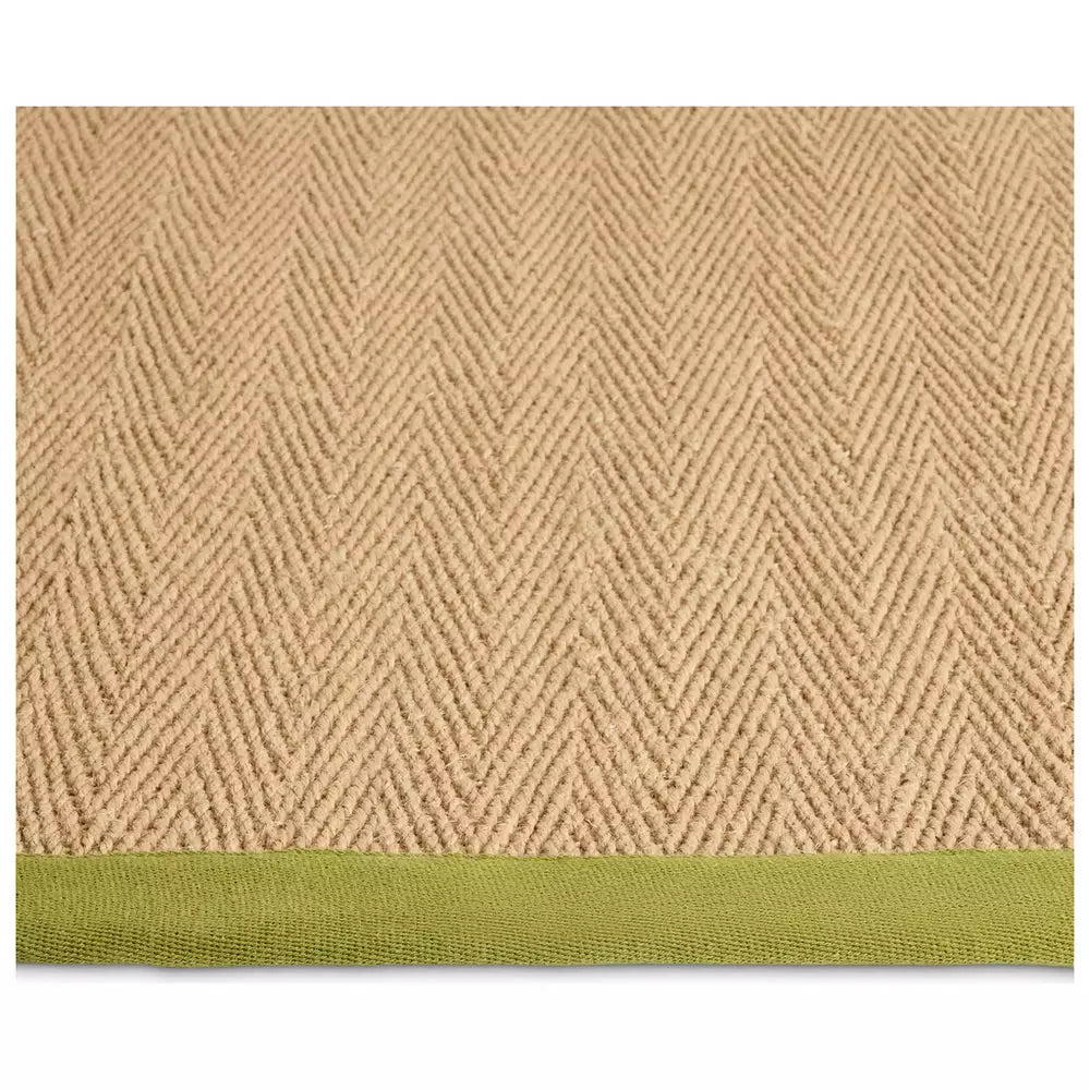 Habitat Herringbone Khaki Border Jute Rug - 80x150cm