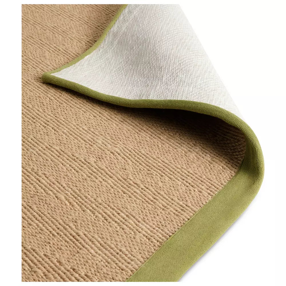 Habitat Herringbone Khaki Border Jute Rug - 80x150cm