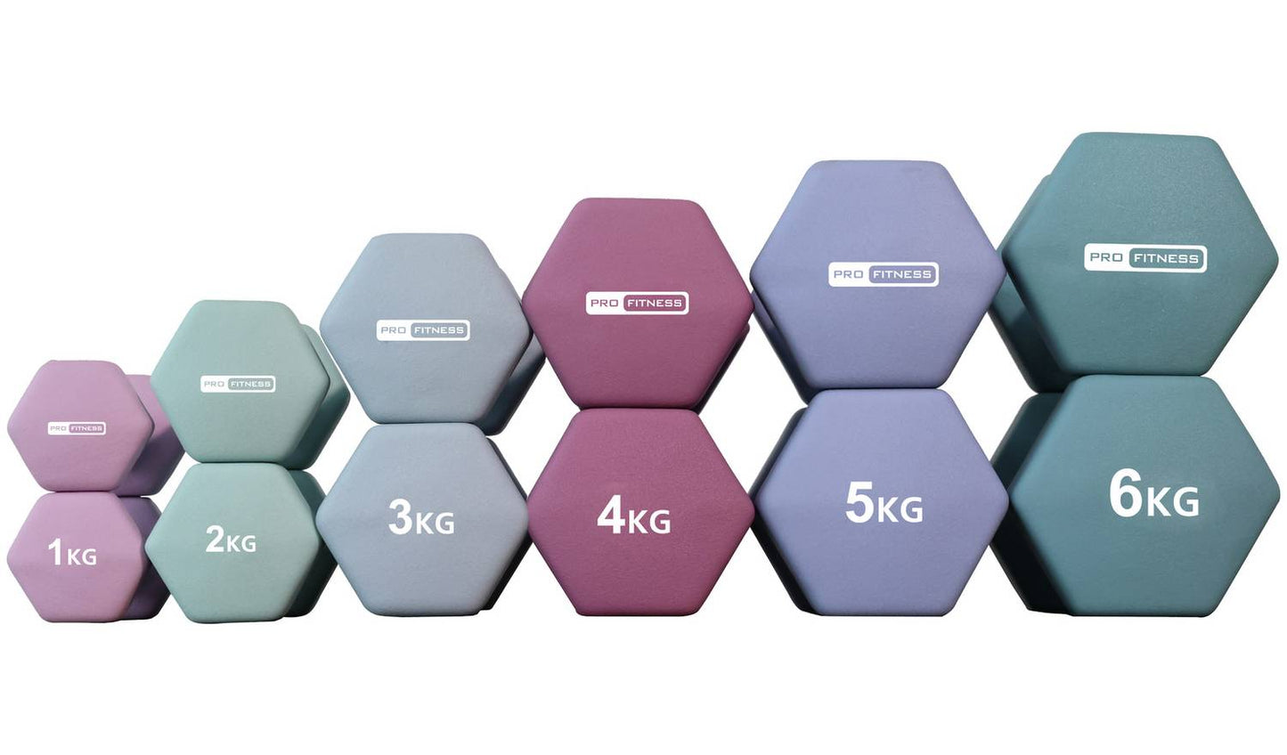 Pro Fitness Neoprene Dumbbells - 2 x 1kg