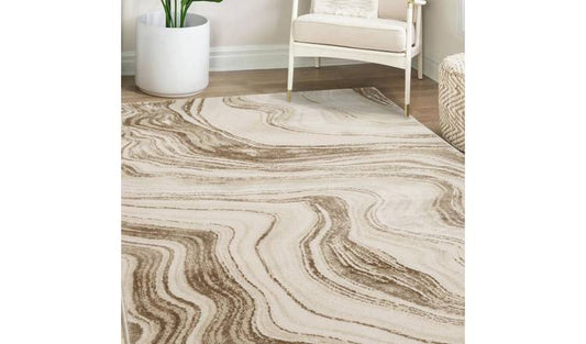 Homemaker Dusk Watercolour Marble Champagne Rug - 120x170cm