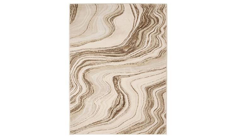 Homemaker Dusk Watercolour Marble Champagne Rug - 120x170cm